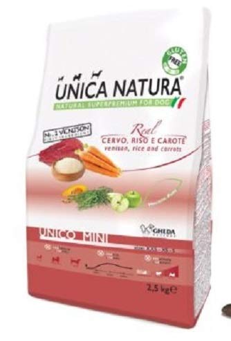 Hundekroketten Trockenfutter – Unica Natura Mini – Hirsch, Reis, Karotten – glutenfrei 2,5 kg von Gheda