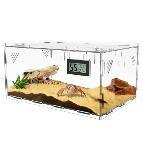 Ghims Reptilien-Terrarien, Reptilien-Terrarien, Acryl, Reptilien-Zuchtbox, Terrarium, Käfig für kleine Reptilien, Insekten, Heimbüro, groß von Ghims