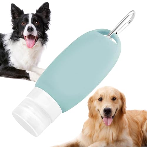 Auslaufsichere 90 ml befüllbare Hundefutterröhrchen, Reiseflüssigkeitsersatzröhrchen Hunde, Reiseflüssigkeitsersatzröhrchen mit Karabiner, quetschbare nachfüllbare Füllflaschen für Hunde von Ghjkldha