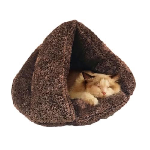 Bett Katzen-Nest Haus, Plüsch-Katzenhöhle, Haustier-Schlafbett, Filzwolle, Katzenbett, gemütliches Katzenversteck weiche Katzenhöhle, bequem, Katzenhöhle, Filz, Katzenhaus warm, Haustier, kuschelig, von Ghjkldha