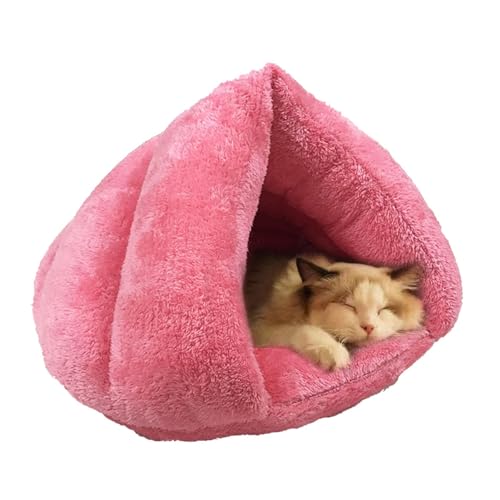 Bett Katzen-Nest Haus, Plüsch-Katzenhöhle, Haustier-Schlafbett, Filzwolle, Katzenbett, gemütliches Katzenversteck weiche Katzenhöhle, bequem, Katzenhöhle, Filz, Katzenhaus, warmes Haustier-Iglu, von Ghjkldha