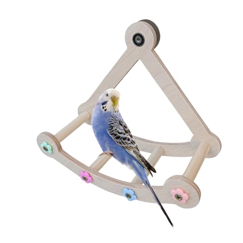 Bird Swing Toys, Rotating Wooden Hammock Perch, Safe Natural Bird Toys, Funny Pet Parrot Cage Accessories for Cockatiel, Conure, Parakeet, Interactive Play for Birds von Ghjkldha