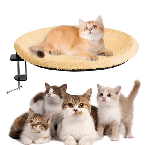 Cat Desk Bed, Round Desk Perch Cats, Pet Sleep Area Desks, Kitten Nest for Indoor Home, Sleeping Area Fits Homing Working and Game, Dining Table for Easy Maintenance von Ghjkldha