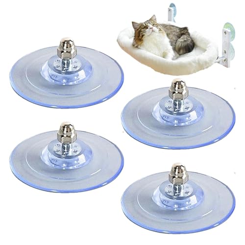 Cat Perch Suction Cups, PVC Strong Adhesive Suction Cup, Replacement Suction Cup for Window Seat, Clear Sucker Pads with Screws, Suction Cups for Cat Window Seat, Cat Perch Mounting Suction Pads von Ghjkldha