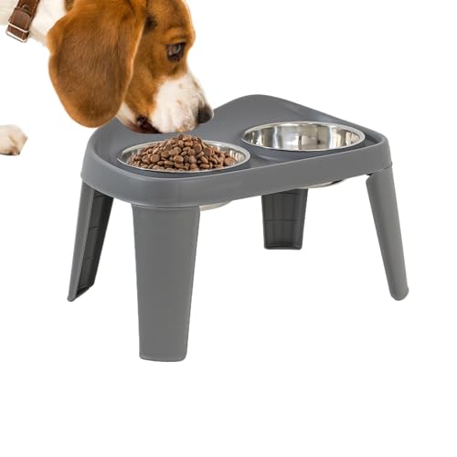 Dog Bowl Stand, Double Water Feeding Dishes, Folding Dog Bowl Holder, No-Spill Dog Cat Food Bowl, Anti-Slip Dog Food Bowl, Small Medium Dog Bowl Stand, Dog Feeding Dishes, Adjustable Dog Bowl von Ghjkldha