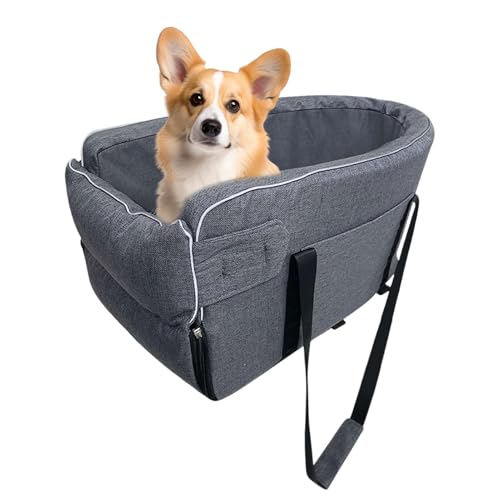 Dog Console Car Seat, Adjustable Pet Car Seat, Non-Slip Pet Console Seat, Central Control Pet Seat, Dog Car Travel Carrier, Pet Travel Carrier Bed, Portable Dog Console Seat von Ghjkldha