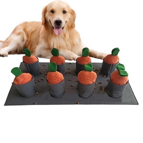 Dog Sniffing Mat Carrot Patch, Feeding Pad for Dogs, Slow Eating Training Accessories, Plush Carrot Dog Feeding Mat, Pet Foraging Skills Training Mat, Interactive Dog Feeding Supplies, Dog Training von Ghjkldha