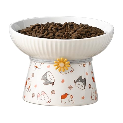 Elevated Cat Food Bowl, Tilted Elevated Food Bowl for Cats, 330ml Ceramic Water Dish for Small Dogs, Stylish and Functional Feeding Solution, Ideal for Kittens and Flat-Faced Breeds von Ghjkldha