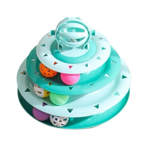 Ghjkldha Cat Ball Tower Toy, Four-Layer Turntable, Interactive Cat Puzzle Toys, 9.25x7.87inches Mental and Physical Exercise, Fun Pet Toy for Kittens, Perfect for Balcony or Bedroom von Ghjkldha