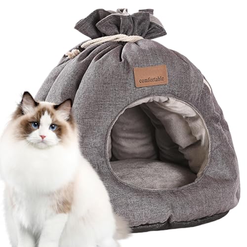 Ghjkldha Cat Beds for Indoor Cats, Waterproof Sack Shape Bed, Portable Cat Bed, Non-Slip Pet Bed, Washable Soft Portable Pet Bed Waterproof Sack Shaped Cat Bed for Travel and Home Use von Ghjkldha