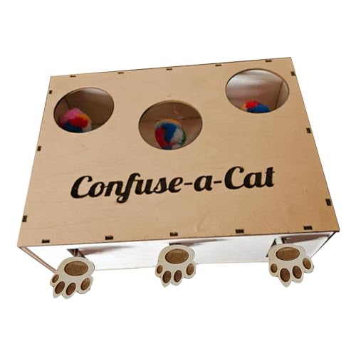 Ghjkldha Cat Hunting Box, Cat Puzzle Box, Wooden Cat Hunting Toy, Interactive Cat Box Toy, Engaging Cat Hunting Puzzle, Kittens' Interactive Play Box, Pet Toy for Mental Stimulation von Ghjkldha