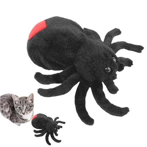 Ghjkldha Cat Teether Toy, Simulated Spider Pet Toy, Plush Spider Cat Toy, Fun Pet Teeth Cleaning Toy, Interactive Cat Biting Toy, 26x21cm Cat Teeth Cleaning Chew Toy for Indoor Cats von Ghjkldha