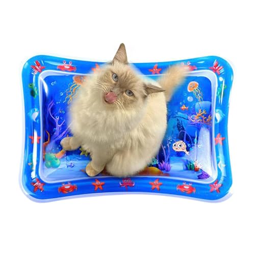 Ghjkldha Cat Water Mat, Interactive Pet Toy, Thickened Cooling Pad, Comfortable Play Mat with Marine Design, Indoor Pet Entertainment for Small Animals, 8.66x7.87x0.39 inches von Ghjkldha