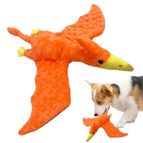 Gefülltes Hundespielzeug, Leckerli-Spielzeug, Pterosaurier-Form, Hundeleckerli-Spielzeug, quietschendes Plüsch-Hundespielzeug, Welpen-Kauspielzeug, langlebiges Hundespielzeug von Ghjkldha