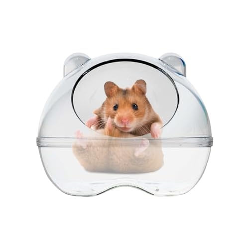 Hamster-Sand-Badebox, Sandbadbehälter, transparente Sandbadewanne, transparentes Hamsterbett mit größerem Fassungsvermögen, umlaufendes geschwungenes Design, Hamster-Badewanne und Badezimmer von Ghjkldha