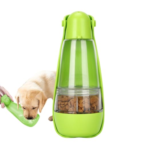 Hunde Wasserflasche - Wandern Tragbarer Wasserspender für Hunde | Inklusive Futterbehälter & Kotbeutelhalter, Outdoor Haustier Zubehör, Welpen Trinken Futternapf für Camping von Ghjkldha