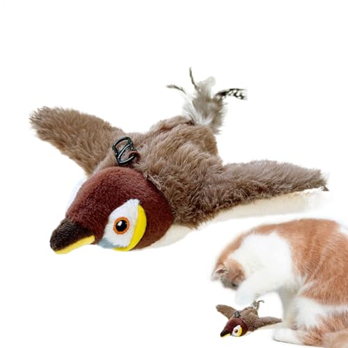 Ghjkldha Interactive Pet Toy, Cat Entertainment Toy, Smart Catnip Bird Toy, Interactive Cat Kicking Bird Toy, USB Cat Entertainment Carb Toy, Bird Interactive Toy for Pets von Ghjkldha