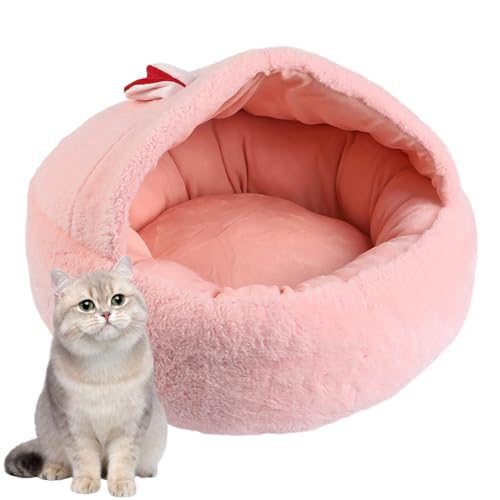 Katzenbett mit Kapuze, Bezauberndes Ohr-Design, Katzenbetten für Indoor-Katzen mit Rutschfester Unterseite, gemütliches Katzenversteck, bequemes Hundehöhlenbett für Haustiere, Indoor-Katzen von Ghjkldha