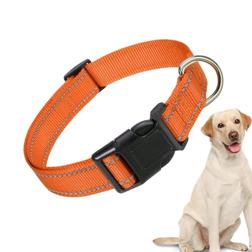 Reflektierendes Halsband für Haustiere, reflektierende Nylon-Schnalle, Hundehalsband, bequem, atmungsaktiv, bequem für große Katzen, kleine Hunde von Ghjkldha