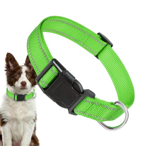 Reflektierendes Hundehalsband – Reflektierendes Haustierhalsband | Nylon-Hundehalsband, Komforthalsband für Hunde, atmungsaktiv, bequem für große Katzen, kleine Hunde von Ghjkldha