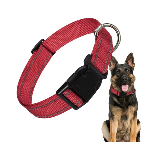 Reflektierendes Hundehalsband | Verstellbares Katzenhalsband – Nylon Hundehalsband, Komforthalsband für Hunde, atmungsaktiv, bequem für große Katzen, kleine Hunde von Ghjkldha