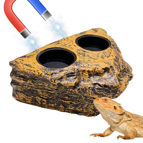 Ghjkldha Reptile Feeding Accessory, Reptile Water and Food Dish,Reptile Feeding Ledge and Bowl, Lizard Food Bowl with Removable Design,Creative Food and Water Feeder for Frogs, Lizards, Spiders von Ghjkldha