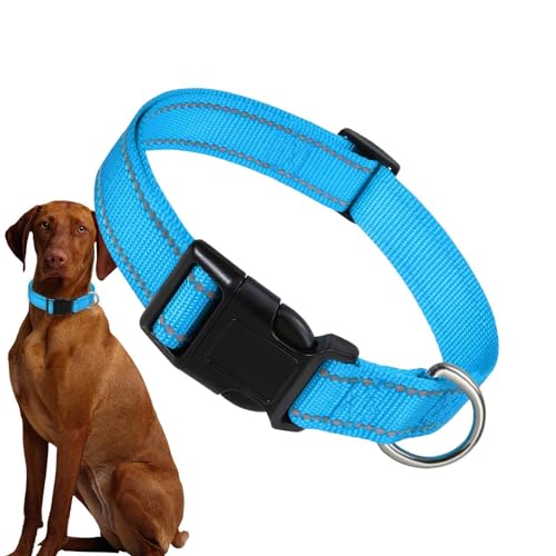 Verstellbares Welpenhalsband - Atmungsaktives Nylon Haustier Halsband - Nylon Hundehalsband, Hund Komfort Halsband Atmungsaktiv, Bequem Für Große Katze, Kleine Hunde von Ghjkldha