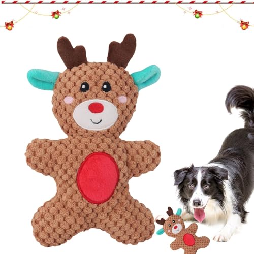 Weihnachts-Hundespielzeug, weiches Haustierspielzeug, interaktives Kauspielzeug, Gehirnstimulierendes Spielzeug, niedliches quietschendes Weihnachts-Hundespielzeug, Geschenke für kleine und von Ghjkldha