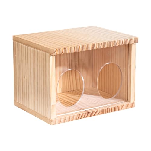 Hamster Hideouts, Small Pets Home, Clear Door Gerbil Cage, Golden Bear Hamster Wood Huts, Dwarf Hamster Hideouts, Creative Pet Indoor House for Dwarf Hamster Gerbil von Ghjkldha