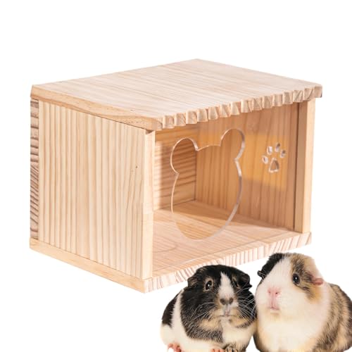 Hamster Hideouts, Small Pets Home, Clear Door Gerbil Cage, Golden Bear Hamster Wood Huts, Dwarf Hamster Hideouts, Creative Pet Indoor House for Dwarf Hamster Gerbil von Ghjkldha