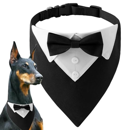 Hundehalstuch, Smokinghalsband, Hundehalsband, Bandana, Fliege, Hunde-Hochzeits-Halstuch, atmungsaktiv, Smoking, verstellbares Halstuch für Hochzeiten, Partys, Geburtstage von Ghjkldha