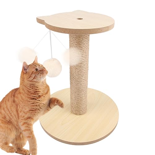 Katzenturm | Katzenkratzbaum mit flauschigen Bällen | Mehrstufiger Roundcat Tower | Natursisal Katzenkratzbaum | Robuster Sisal Katzenkratzbaum | für Indoor Katzen und Kätzchen | Haustier Tierbedarf von Ghjkldha