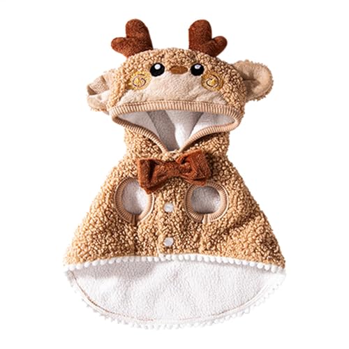 Pet Christmas Clothes, Cozy Cat Dog Christmas Cape with Cute Cartoon Hat, Winter Warm Christmas Pet Dress Up for Dogs and Cats, Fun Holiday Outfit for Christmas and Festive Celebrations von Ghjkldha