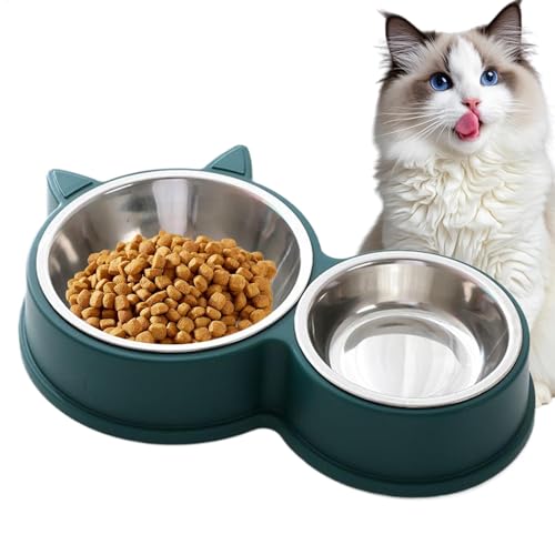 Stainless Steel Cat Bowls, Anti-Slip Cat Ear Shaped Dog Bowls, Water and Food Feeder, Thickened Puppy Licking Toys, Pet Supplies, Non-Tipping Design for Dogs and Cats von Ghjkldha