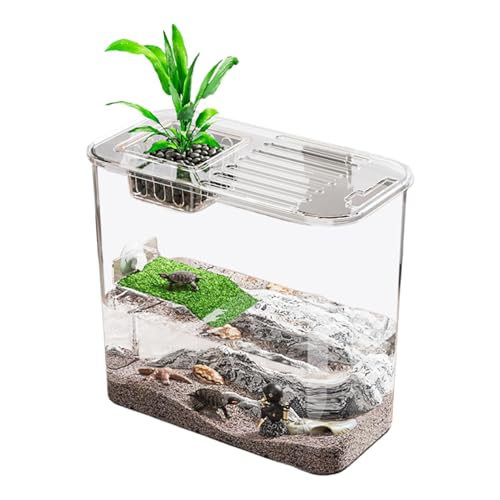 Transparent Turtle Fish Tank, Clear Turtle Raising Tanks, Fish Tanks for Turtles, Water and Land Turtle Aquarium, Versatile Turtle Habitat 12.2x11.02x6.1 inches for Raising Turtles von Ghjkldha