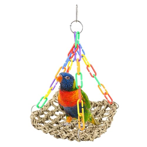 Vögel schwingen Spielzeug, enkäfigschwung | Webenseilschwungbett - Lounger, farbenfrohe Kauspielzeug, Vögel Käfigzubehör für Sittiche Conure Cockatiel von Ghjkldha