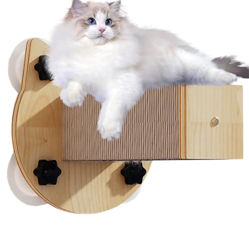 Wall Cat Climber with 4 Suction Cups, Heavy-Duty Design, Anti-Slip Scratcher, Hammock Small to Medium Cats, Accessory for Climbing, Scratching and Relaxing von Ghjkldha