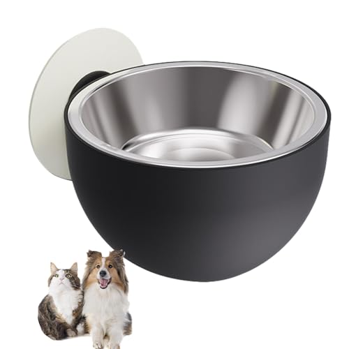 Wall-Mounted Pet Bowls, Stainless Steel Anti-Spill Magnetic Dog Food Bowls, 8cm/3.15inch Raised Fixed Wall Mount for Cats and Dogs, Detachable Food and Water Feeding Bowl. von Ghjkldha