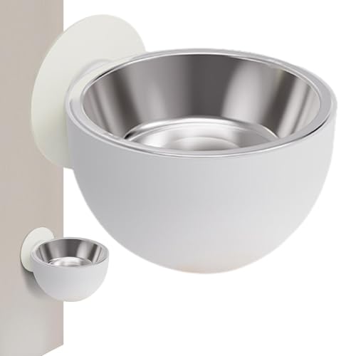 Wall-Mounted Pet Bowls, Stainless Steel Anti-Spill Magnetic Dog Food Bowls, 8cm/3.15inch Raised Fixed Wall Mount for Cats and Dogs, Detachable Food and Water Feeding Bowl. von Ghjkldha