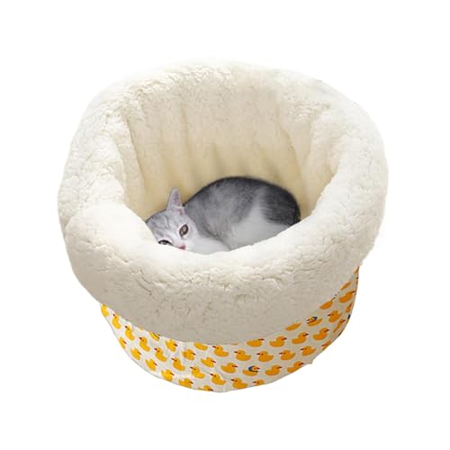 Winter Cat Cave Bed, Thickened Insulated Cat Nest, Plush Pet Sack for Indoor and Outdoor Use, Cozy Round Bucket Shape for Deep Sleep and Security, Cat Cave Bed, Winter Thickened Warm Cat Nest von Ghjkldha