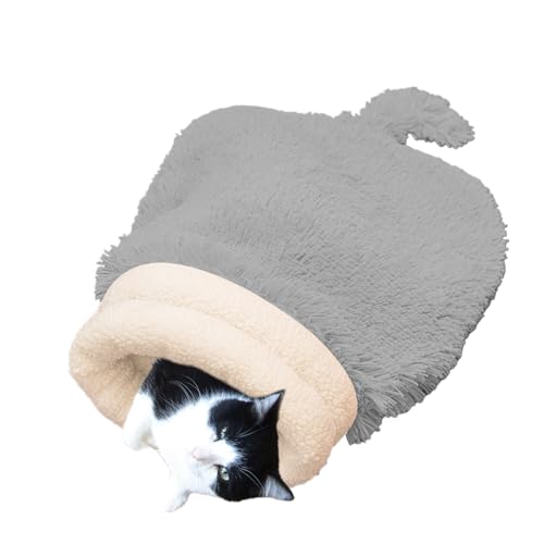 Winter Cozy Cat Bed Cave, Plush Cat Sack for Pets, Soft Self-Warming Cat Hideaway House, Soft Warming Pad and Hideaway House for Kittens and Puppies, Provides a Comfortable Retreat During Cold Weather von Ghjkldha