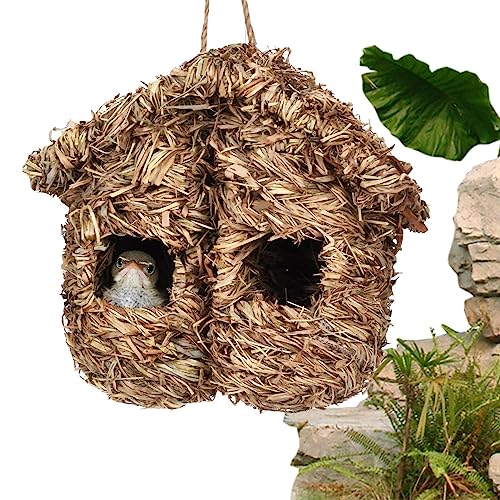 Vogelhaus Glas Realistisches Künstliches Haus Im Freien, Simulation Vogelkäfige Nest Vogelnesthaus Kleintierhaus Für Spatz, Papagei, Elster, Vögel Für V eranda, Hof, Hof, Terrasse, Baum 22 X 12 X 18CM von Ghores