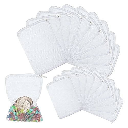 Ghulumn 50 STÜCKE Aquarium Mesh Medien Filter Beutel, Nylon Medien Filter Mesh Beutel mit ReißVerschluss (für Partikel Kohle), Kugeln von Ghulumn