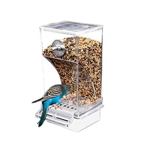 Automatischer Futterspender Vogelhäuschen Vögel Papageien Acryl Transparent Vogelfutterhaus Sittiche Käfig Futterautomat Käfigzubehör Wellensittiche Kanarienvögel Nymphensittiche Finken von Ghzste