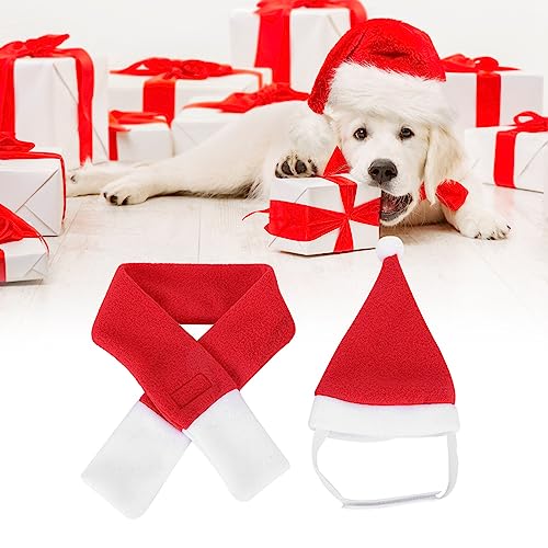 Ghzste Niedlicher Hund, Weihnachtsmütze, Schal, Halsband, Geburtstag, Weihnachten, Kostüm Welpen, Kätzchen, Kleine Haustiere (M) von Ghzste