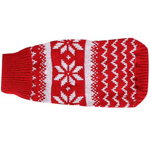 Ghzste Weihnachtspullover Haustiere, Strickpullover, Schöne Schneeflocken-Haustierkleidung, Winter-Weihnachtspullover, Warme Kleidung Kleine Hunde von Ghzste