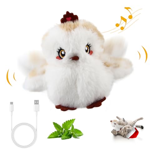 GiGwi Flapping Bird Cat Toys for Indoor Cats, Interactive Chirping Cat Toys Self Play, Electric Rechargeable Catnip Toys for Cats, Touch Activated Kitten Toy with Feather Tail, Princess Design von GiGwi