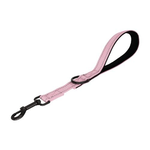 Giecooh Kurze Hundeleine, reflektierende Verkehrsleine mit gepolstertem Griff, 300 cm Nylon-Trainingsleine für kleine Meidum große Hunde, Rosa von Giecooh