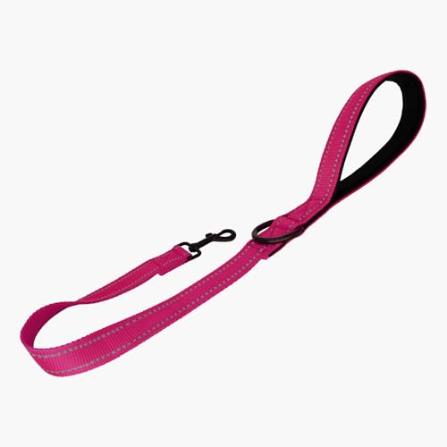 Giecoon Kurze Hundeleine, reflektierende Verkehrsleine mit gepolstertem Griff, 60 cm Nylon-Trainingsleine für kleine Meidum große Hunde, Hotpink von Giecooh