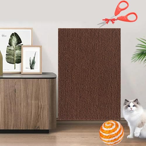 Asisumption Cat Scratching Mat, Cat Scratching Mat-Can Protect Furniture, 39.4’’ X 11.8’’ Cat Scratching Mat, Easy Use for Cat Wall Furniture (Brown, 11.8 * 39.4in) von Gienslru